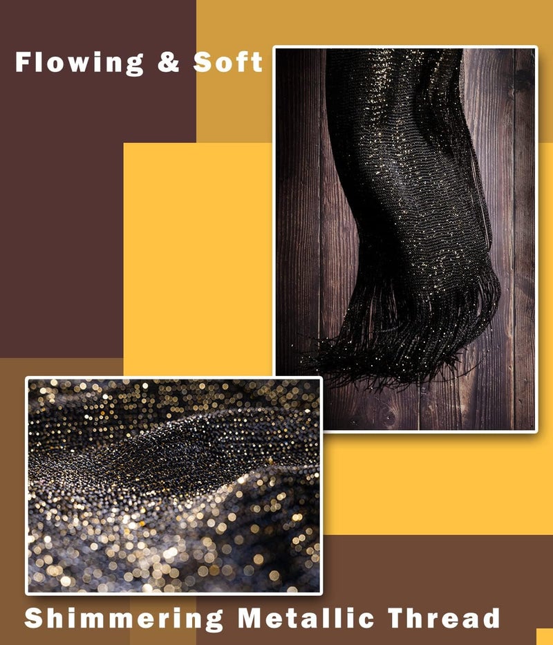 KUNINDOME Sparkling Metallic Shawls and Wraps with Buckle,for Evening Dresses Party Wedding Bride Bridesmaid - Image 5